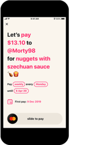Graphic of a smartphone screen with beem app. Its a finance app that gives funds to another user.