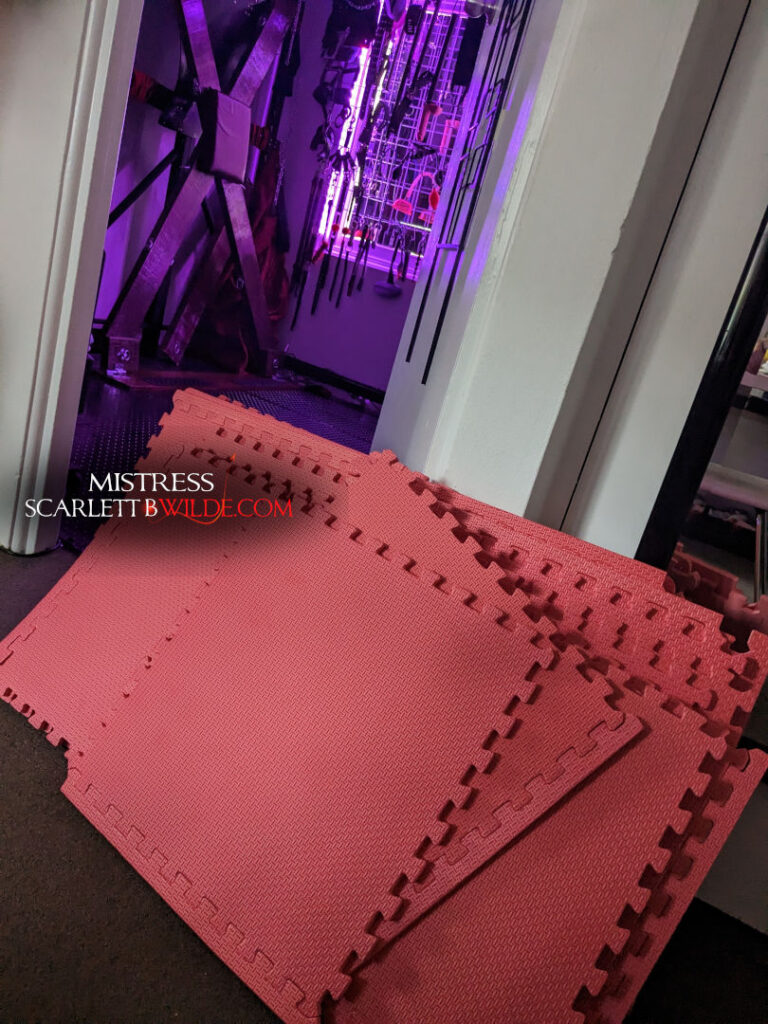 A photo off pads used for erotic wrestling matches at Scarlett B Wilde's place